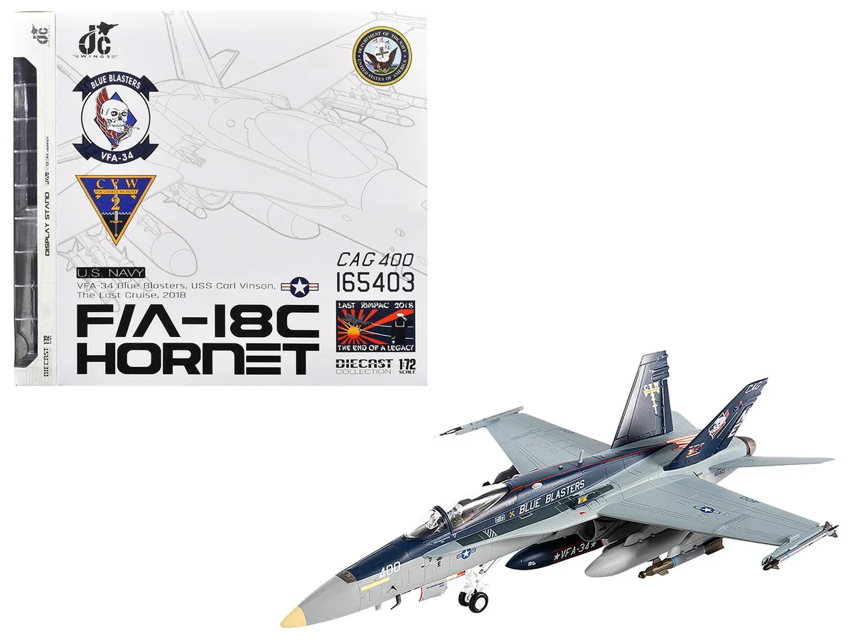 JC Wings JC Wings F/A-18C Hornet VFA-34 Blue Blasters 1/72 Diecast 2018 — product photo