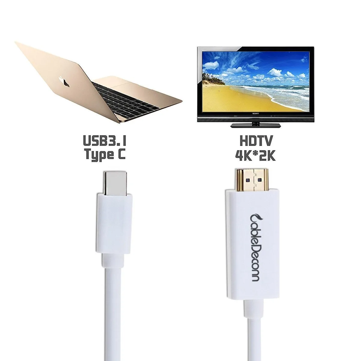 coolline coolline USB 3.1 Type C to HDMI 4K Adapter Cable 1.8m — product photo