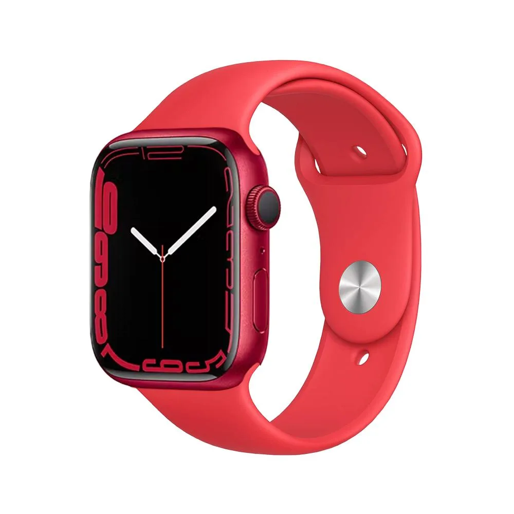 Apple Watch Series 7 41mm aluminium case with red sport band