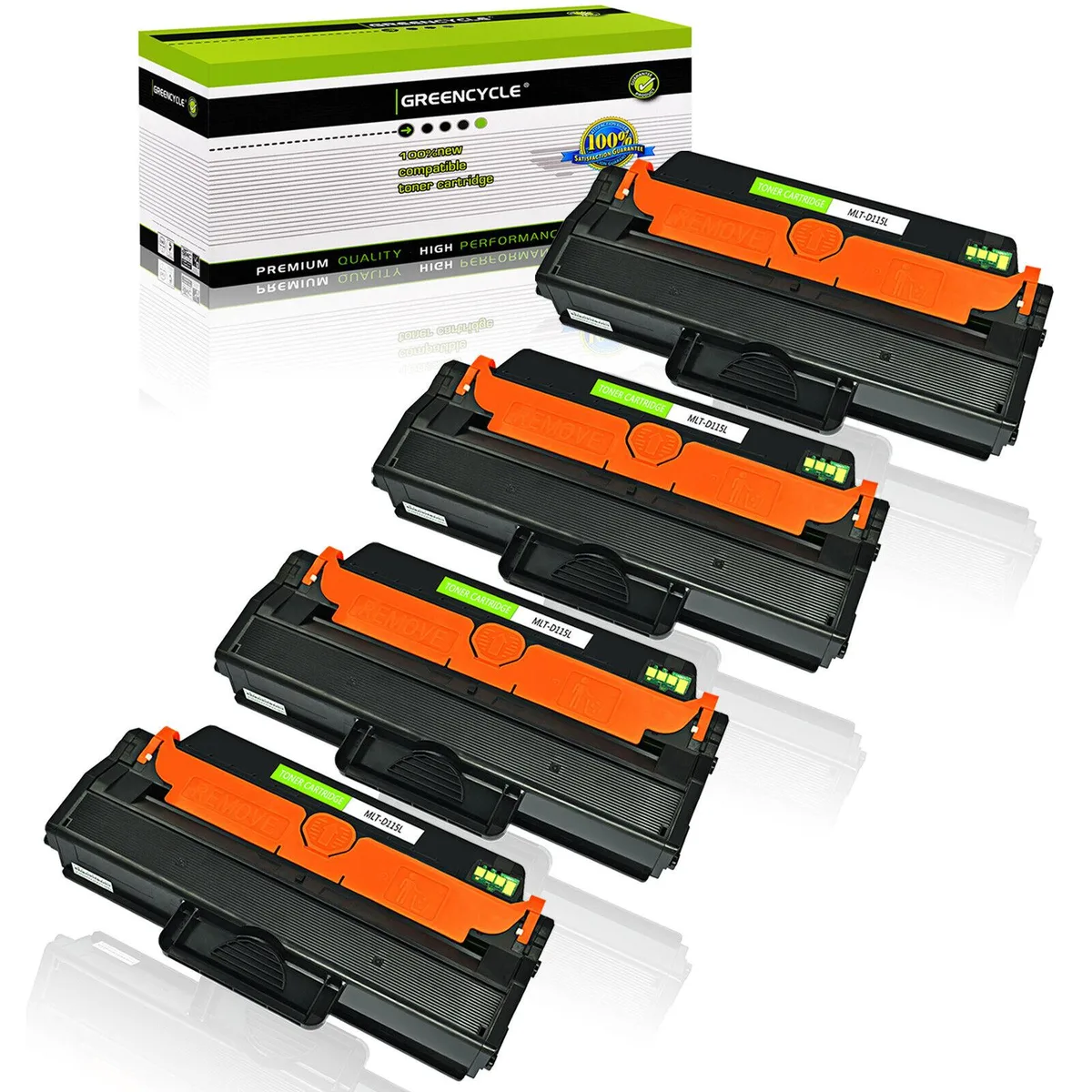 GREENCYCLE GREENCYCLE MLT-D115L Black Toner Cartridge 4 Pack 3000 Pages — product photo