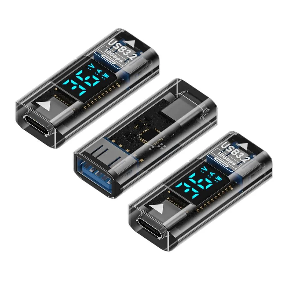 LORDWORLD LORDWORLD USB-C to USB-A Adapter 3-Pack 10Gbps 36W LED Display — product photo