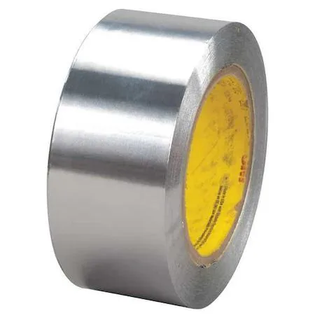 Silver aluminum foil tape roll, 3 in wide, 60 yd long