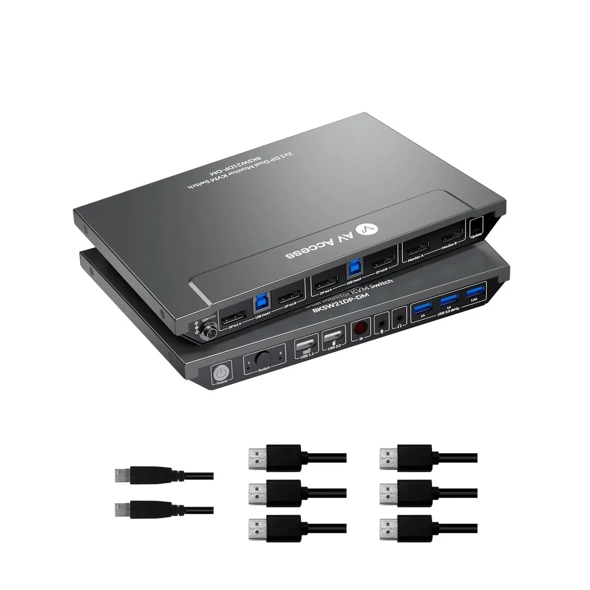 suranus suranus KVM Switch Dual Monitor DP 8K 60 4K 165 144 120 USB 3.0 2.0 1.1 — product photo