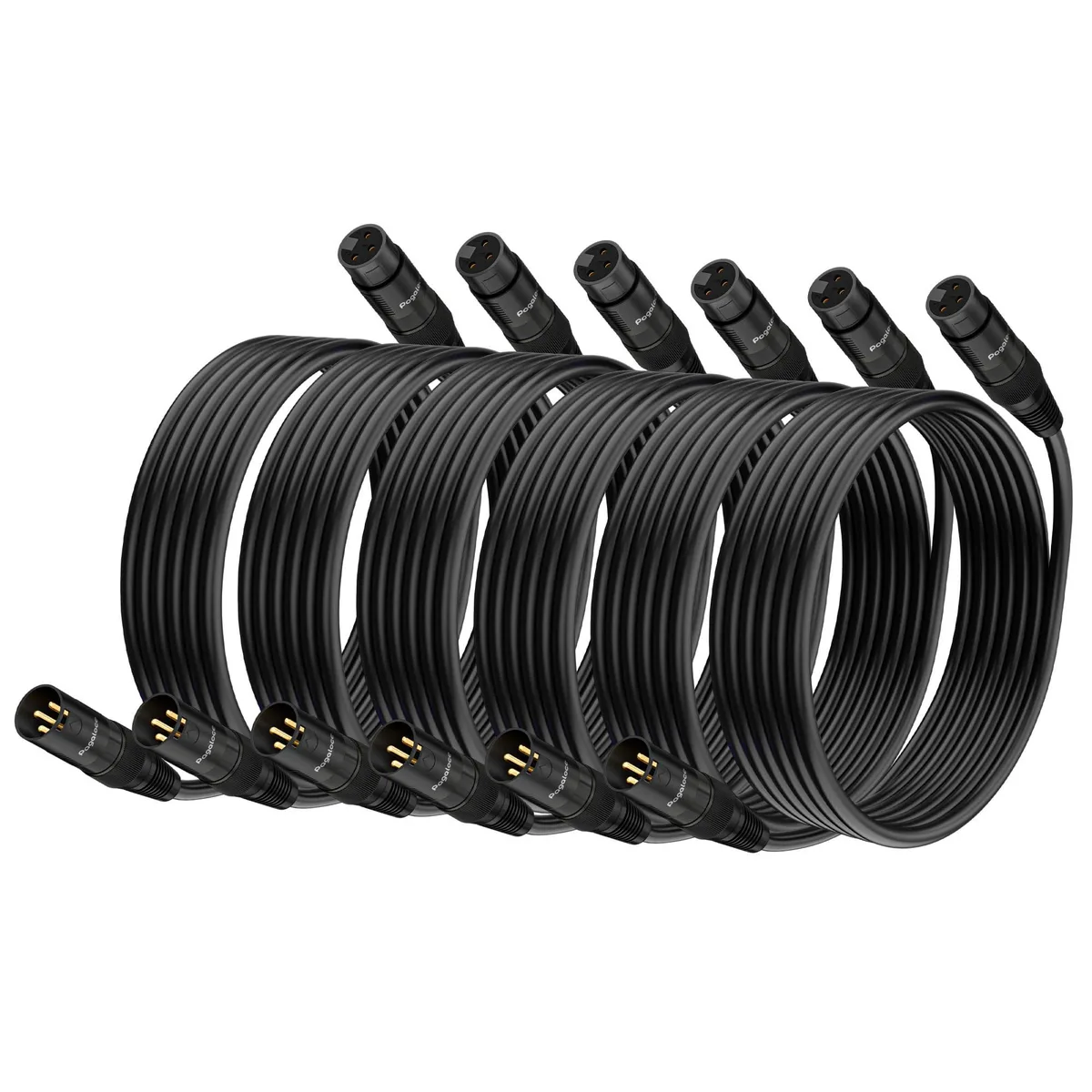  Pagaloce XLR Cable 10 ft Male to Female 6-Pack — product photo