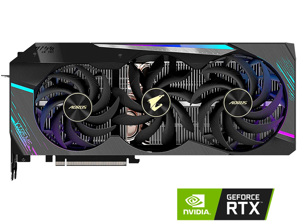 GIGABYTE GIGABYTE GV-N3080AORUS X-10GD GeForce RTX 3080 10GB GDDR6X graphics card — product photo