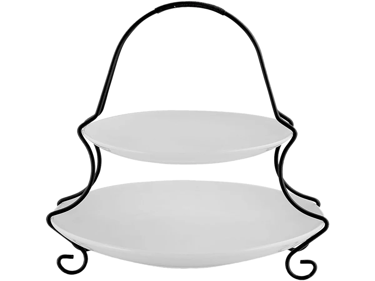 Gibson Overseas Gibson Overseas 92603.03 2 Tiered Serveware Set White — product photo