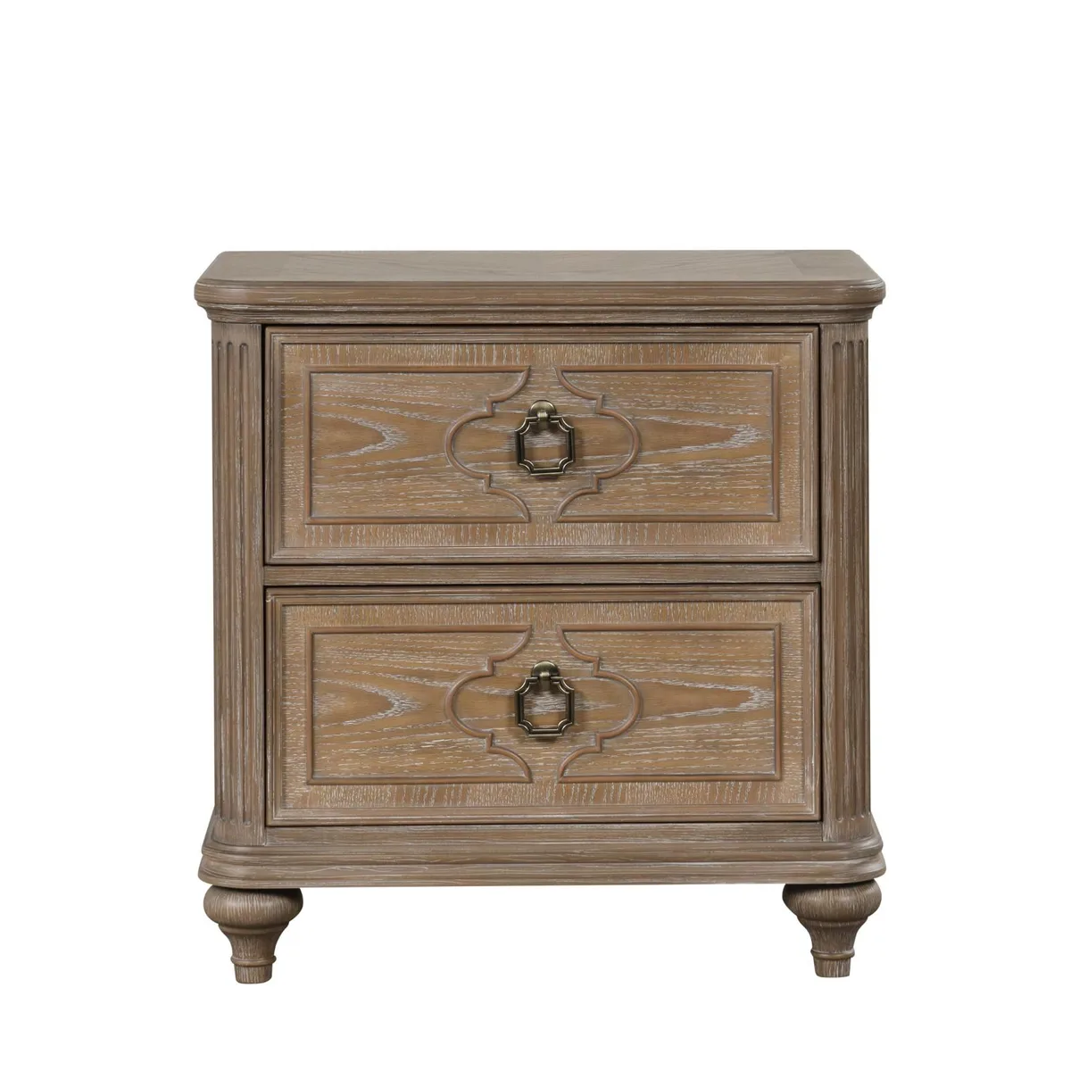 tuphen tuphen Rustic Oak Nightstand 29"W 17"D 29.5"H USB-A/C 2-Drawer — product photo