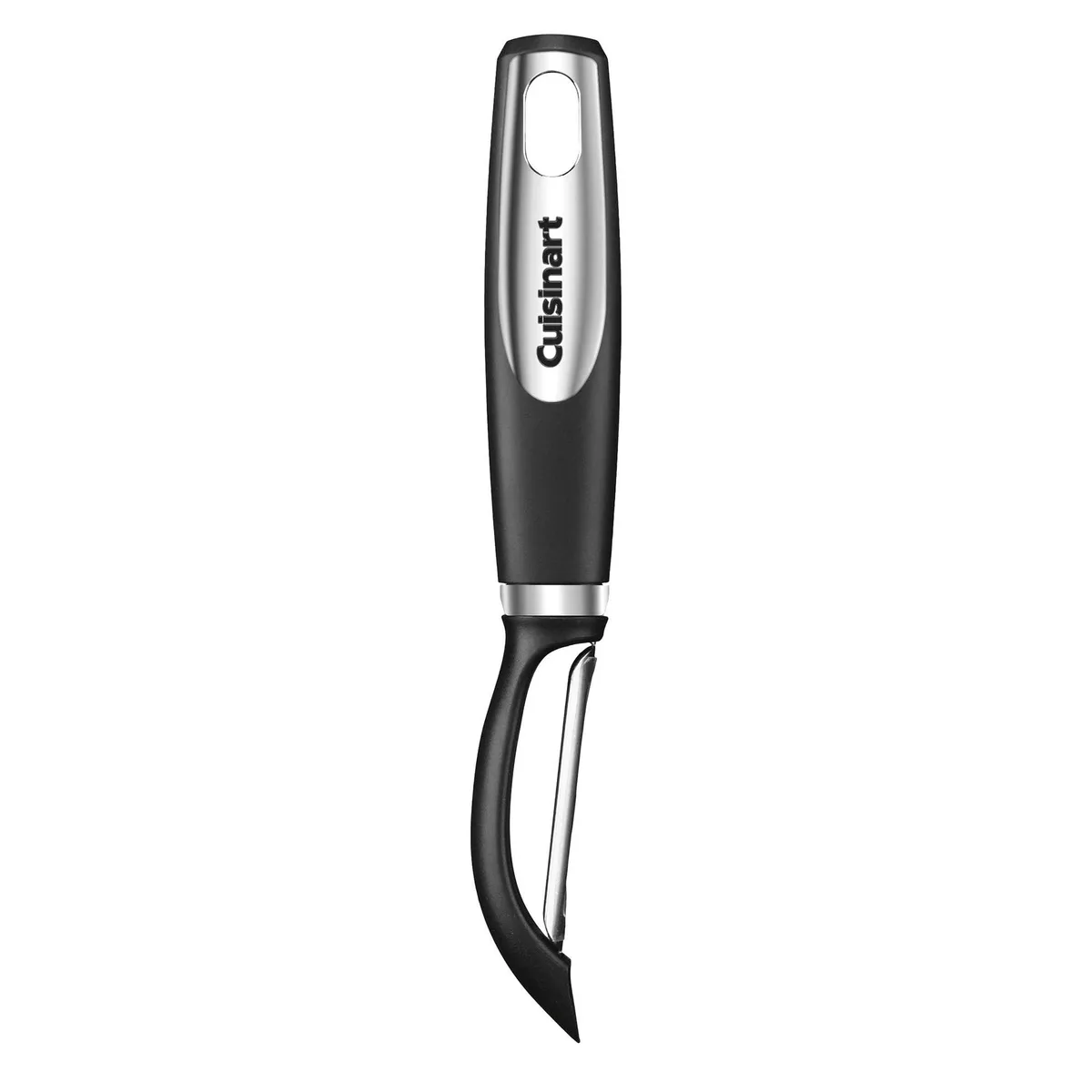 White manual peeler with stainless steel blade and plastic handle, one size