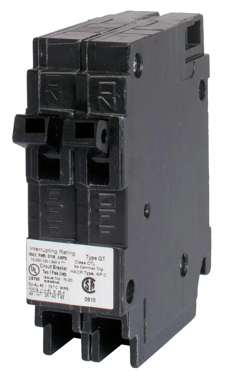 SIEMENS SIEMENS Q Duplex Circuit Breaker 20/20A 120/240VAC — product photo