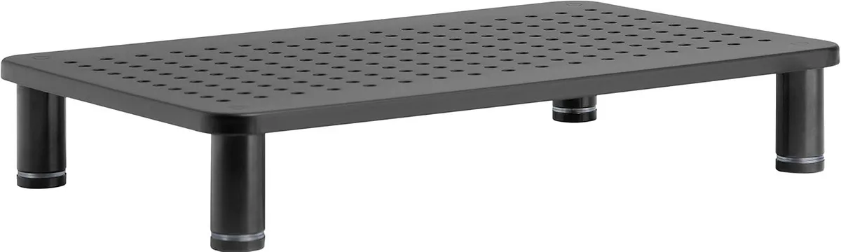 PISKEKAT PISKEKAT Monitor Riser Laptop Stand 14.5x9.25in 3.25in Max Height Matte Black Steel — product photo