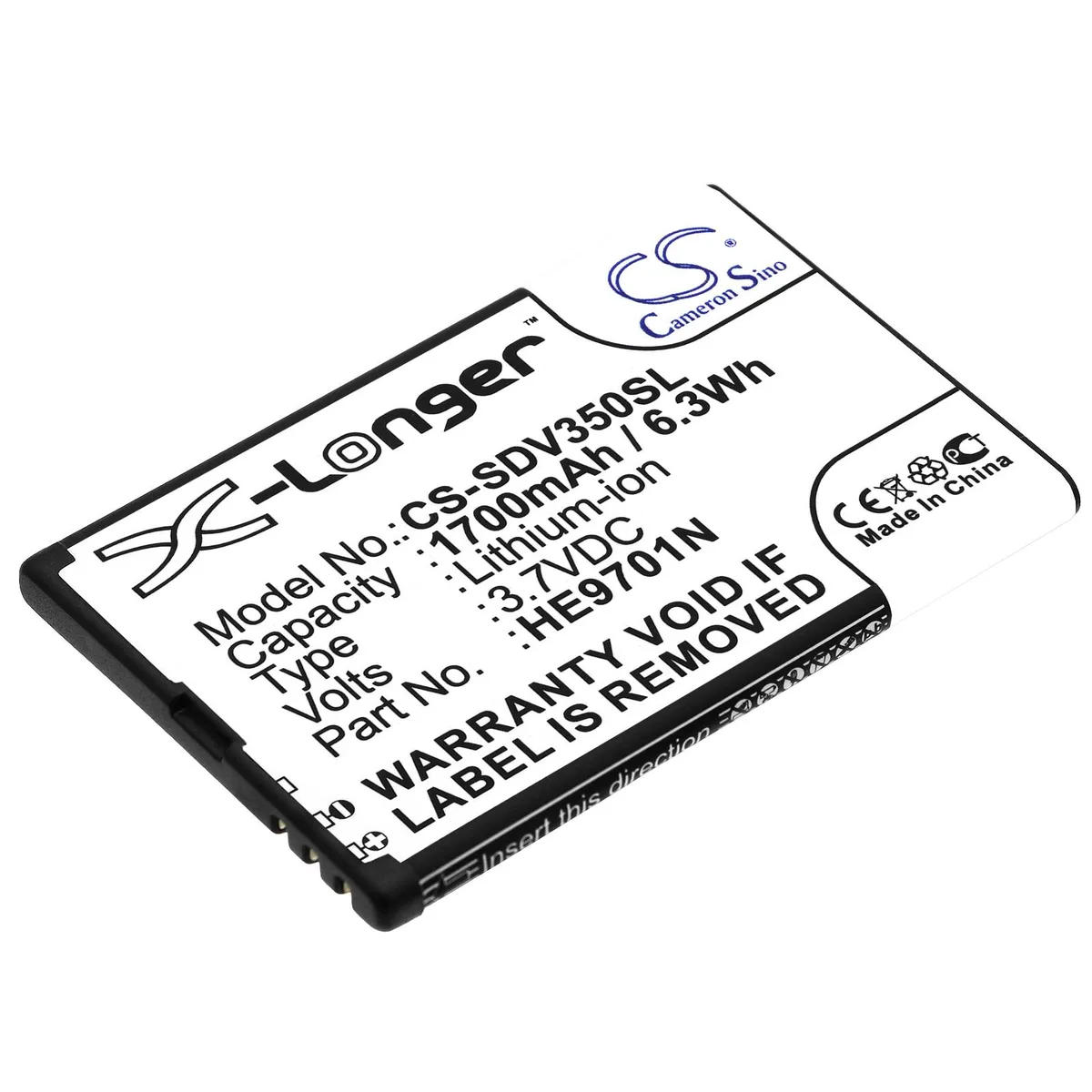 Cameron &amp; Co Cameron &amp; Co DS-CS-SDV350SL 3.7V 1700mAh Li-ion battery black — product photo