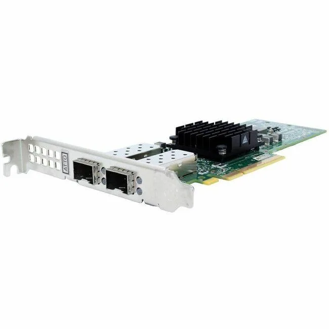ATTO Technology ATTO FastFrame N4S2 10GbE PCIe 3.0 x8 2-Port SFP+ Low Profile network card — product photo