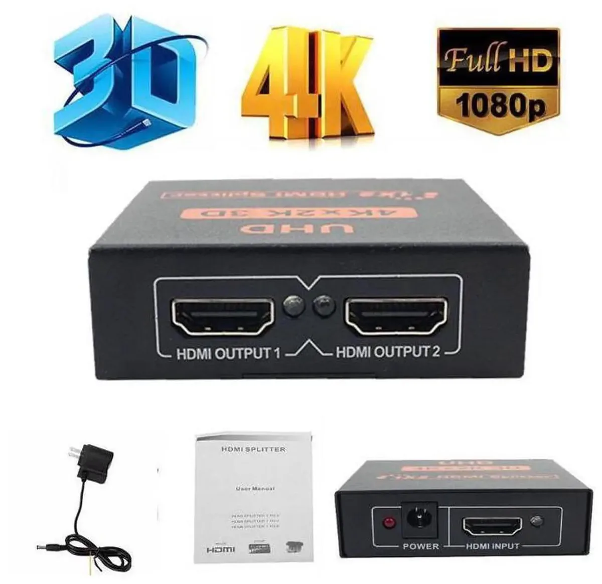 SMUGDESK SMUGDESK 1x2 HDMI Splitter 4K with Power Supply — product photo