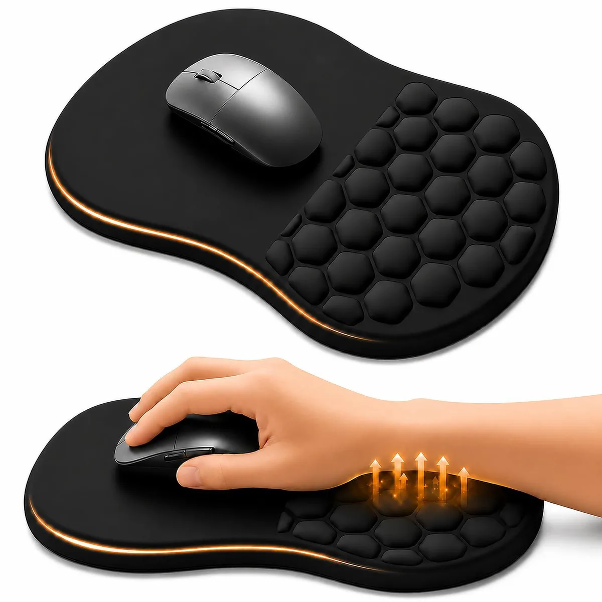  Zylentix ZL-MP001 Ergonomic Mouse Pad 12x8 inch Black — product photo