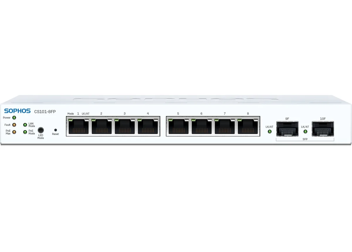 Sophos Sophos C18CTCHUS network switch 8-port Gigabit 2 SFP 110W PoE — product photo
