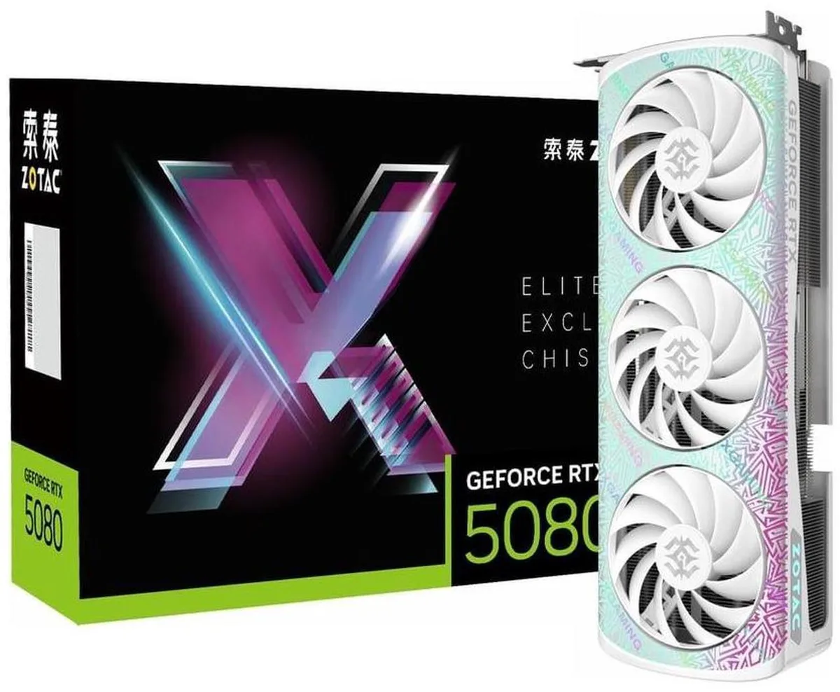 ZOTAC ZOTAC XGAMING OC GeForce RTX 5080 16GB 256-Bit GDDR7 DLSS 4.0 PCI Express 5.0 graphics card — product photo