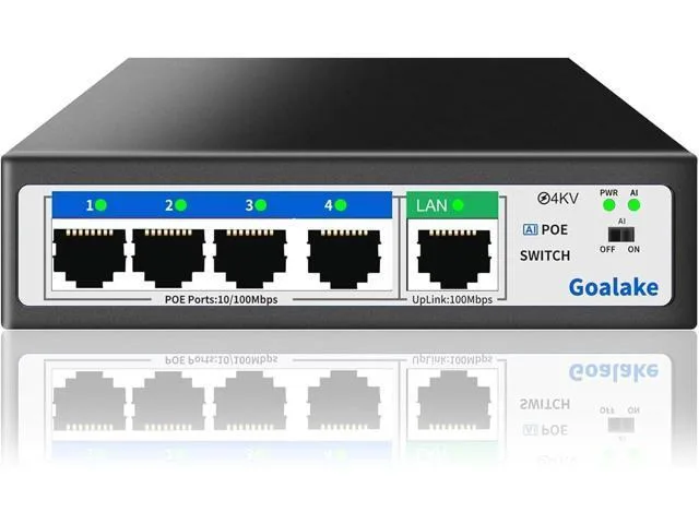 LORDWORLD LORDWORLD 5 Port PoE Switch 4+1 Uplink 100Mbps 52W 250m — product photo