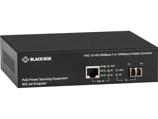 Black Box Corporation Black Box LPS500A-MM-LC-R3 PoE Media Converter 1000BASE-SX — product photo