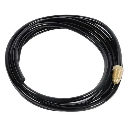 Black vinyl gas hose coiled 12.5 ft length 3.8 m