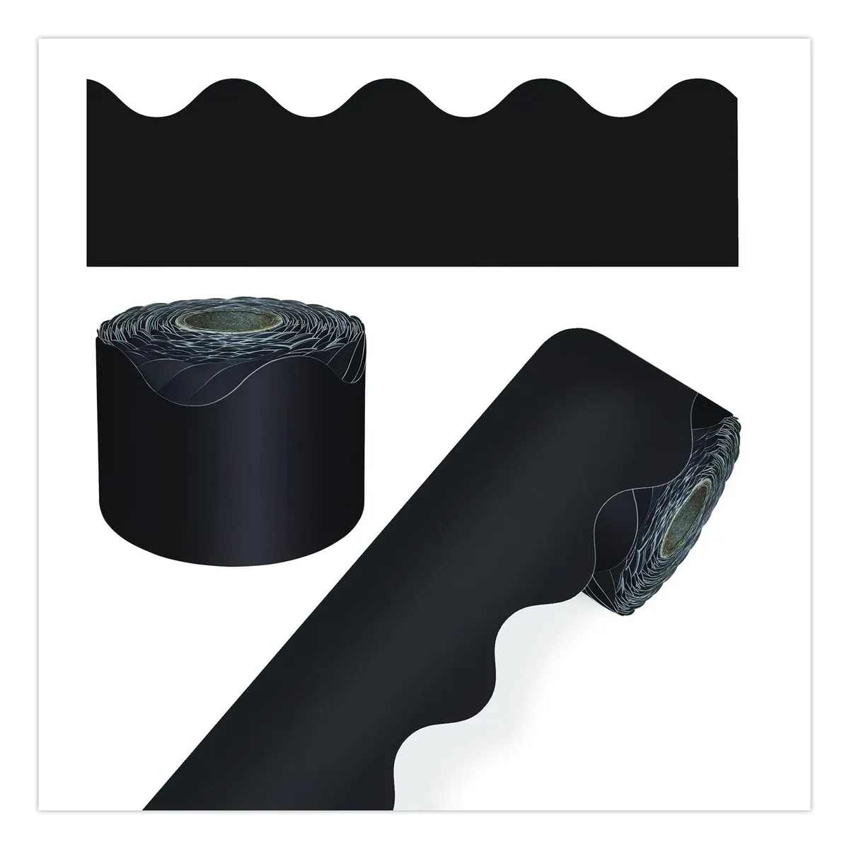 Carson-Dellosa Publishing Carson-Dellosa Publishing Rolled Scalloped Border 2.25" x 65 ft Black 108472 — product photo