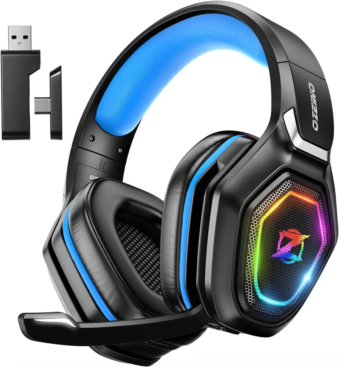 BFKK BFKK Wireless Gaming Headset Blue 50mm 2.4G 30ms 3.5mm — product photo