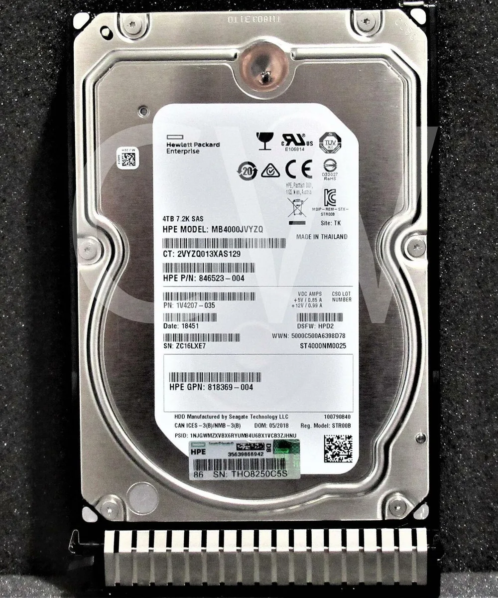 HPE HPE 4TB 7200RPM 12Gbps 3.5" SAS Internal Hard Drive — product photo