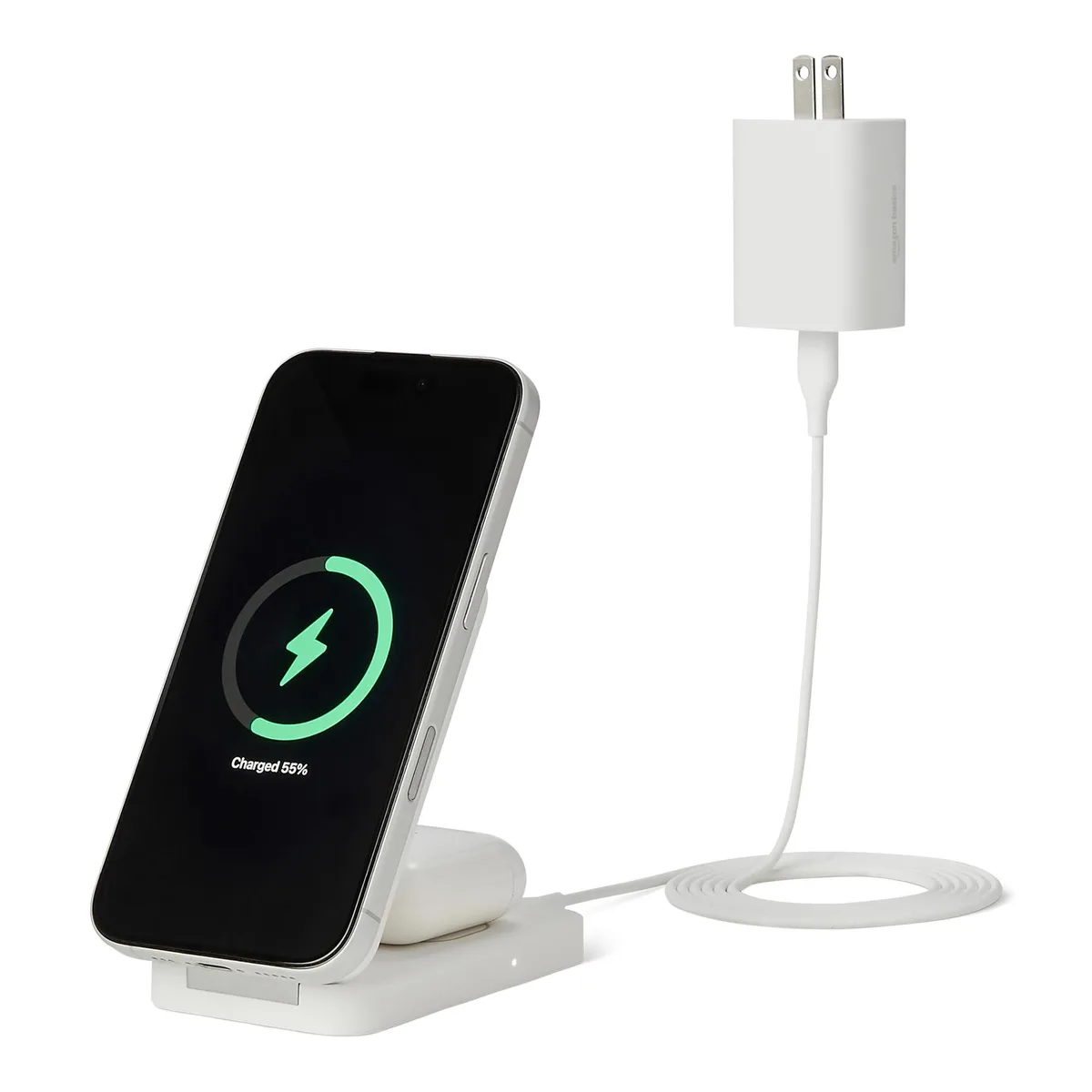 No Sew No Sew 5CF1P20D 2-in-1 wireless charger 25W Qi2.2 45W adapter white — product photo