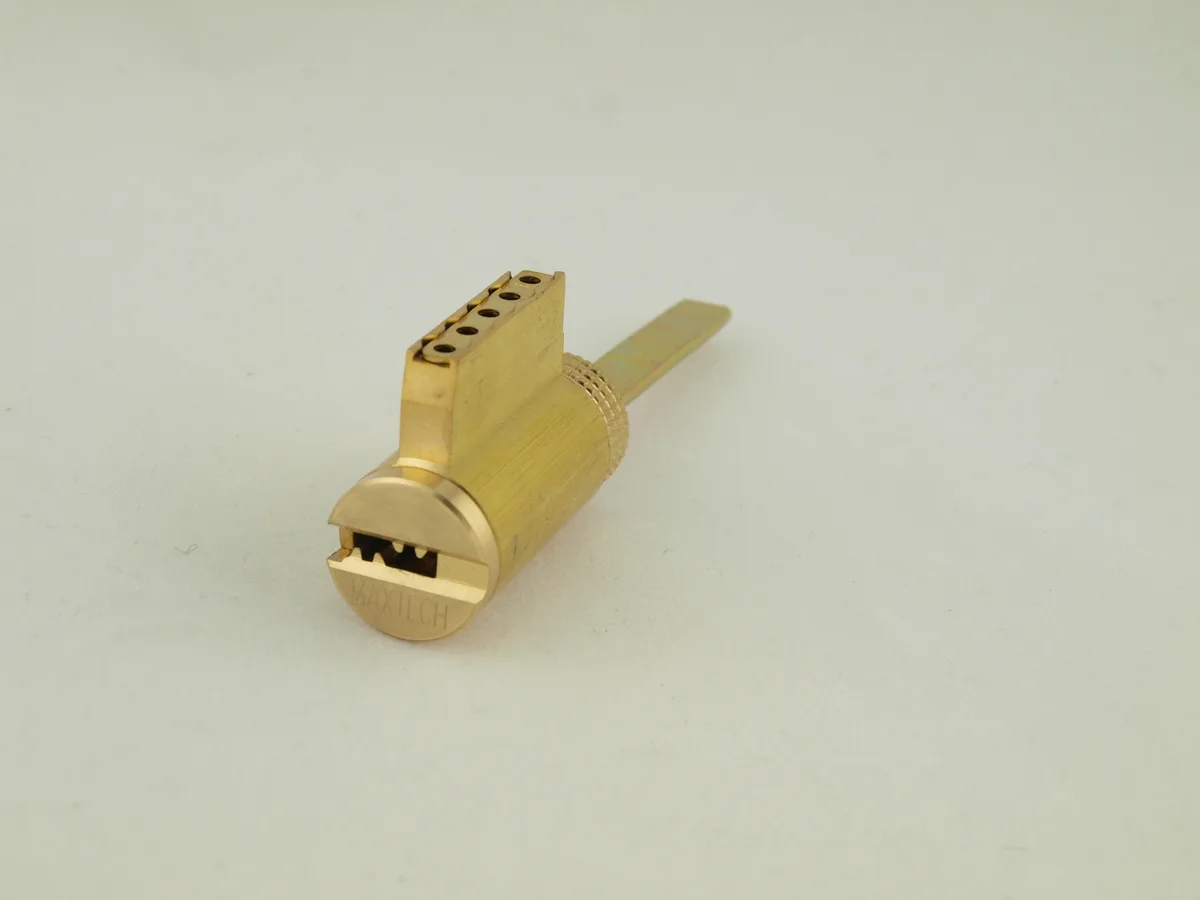 Polished brass cylinder plug for Schlage Arrow locks