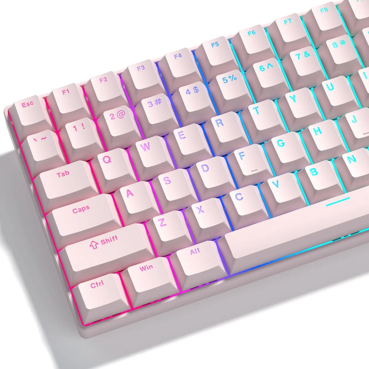 Womier Womier Pink Shine Through PBT Keycaps Cherry Profile 124-Key Set keyboard accessory — product photo