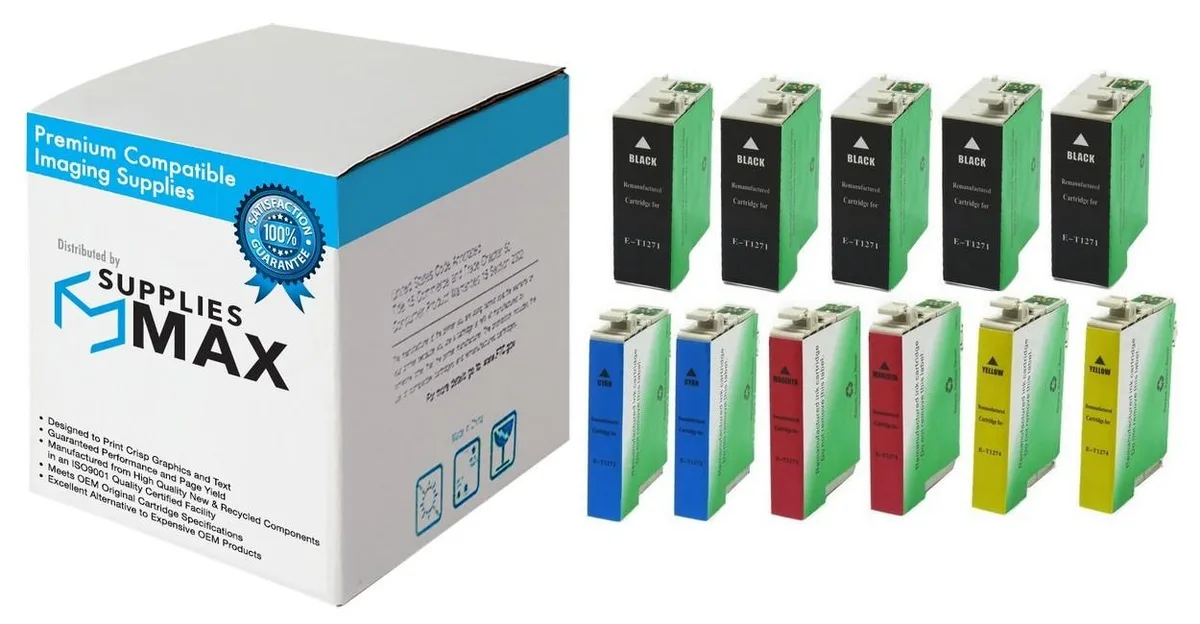 SuppliesMax SuppliesMax T127120-5B2CS Inkjet Combo Pack (5 BK, 2 C/M/Y) — product photo