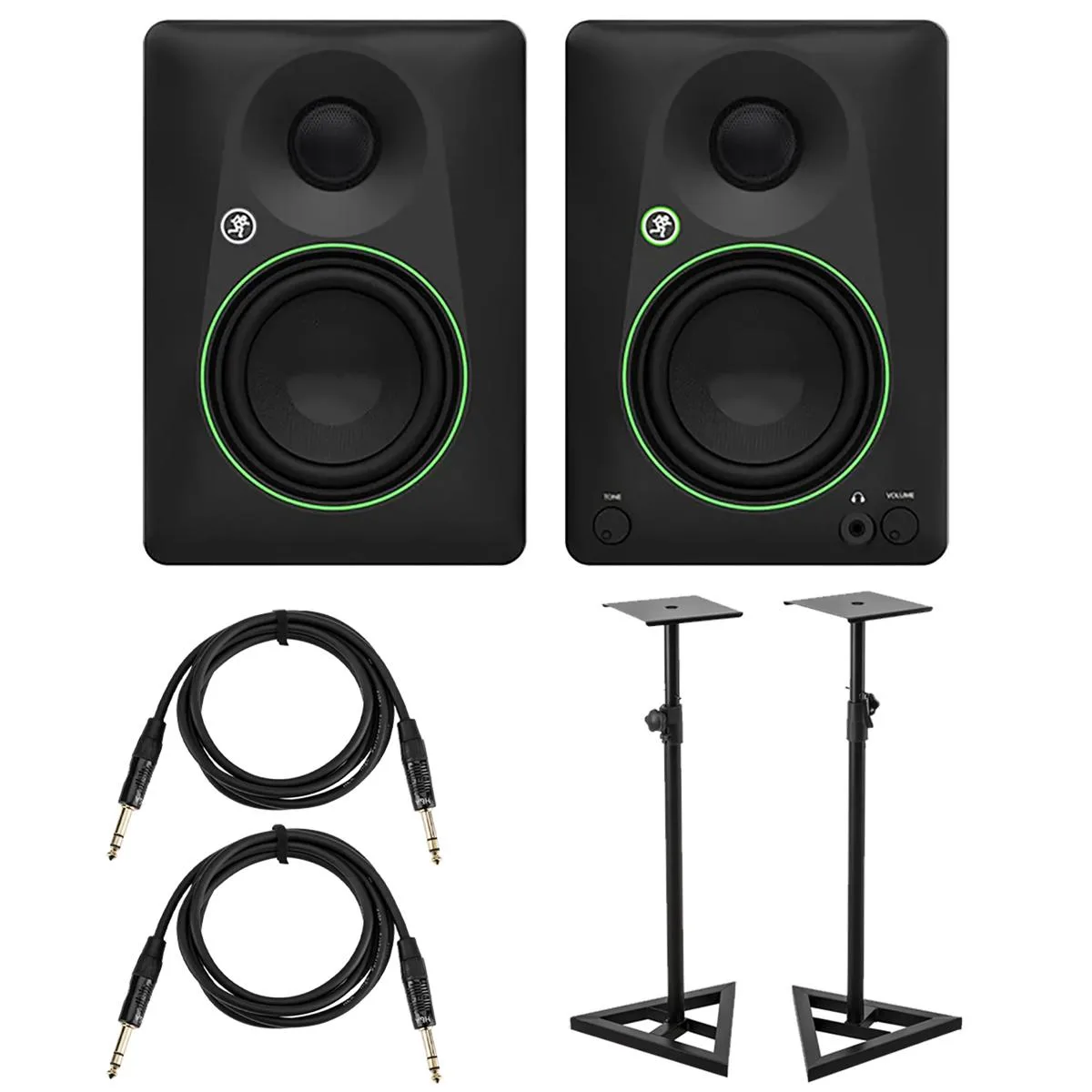 Mackie Mackie CR4.5 4.5" Creative Reference Studio Monitors Pair Black with Stands and Cables — product photo