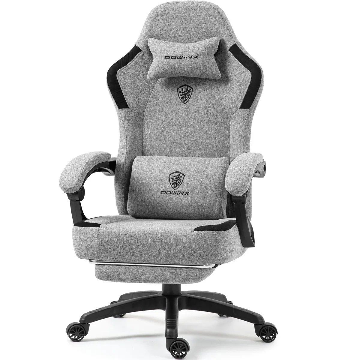 Dowinx Dowinx LS-6657K01 Grey Fabric Gaming Chair with Pocket Spring Cushion — product photo