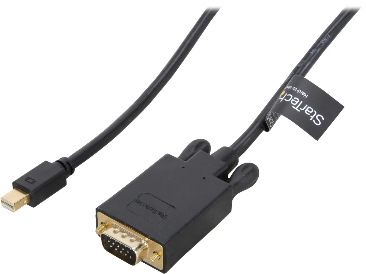 STARTECH STARTECH MDP2VGAMM6B mini displayport cable 6 ft male to male — product photo