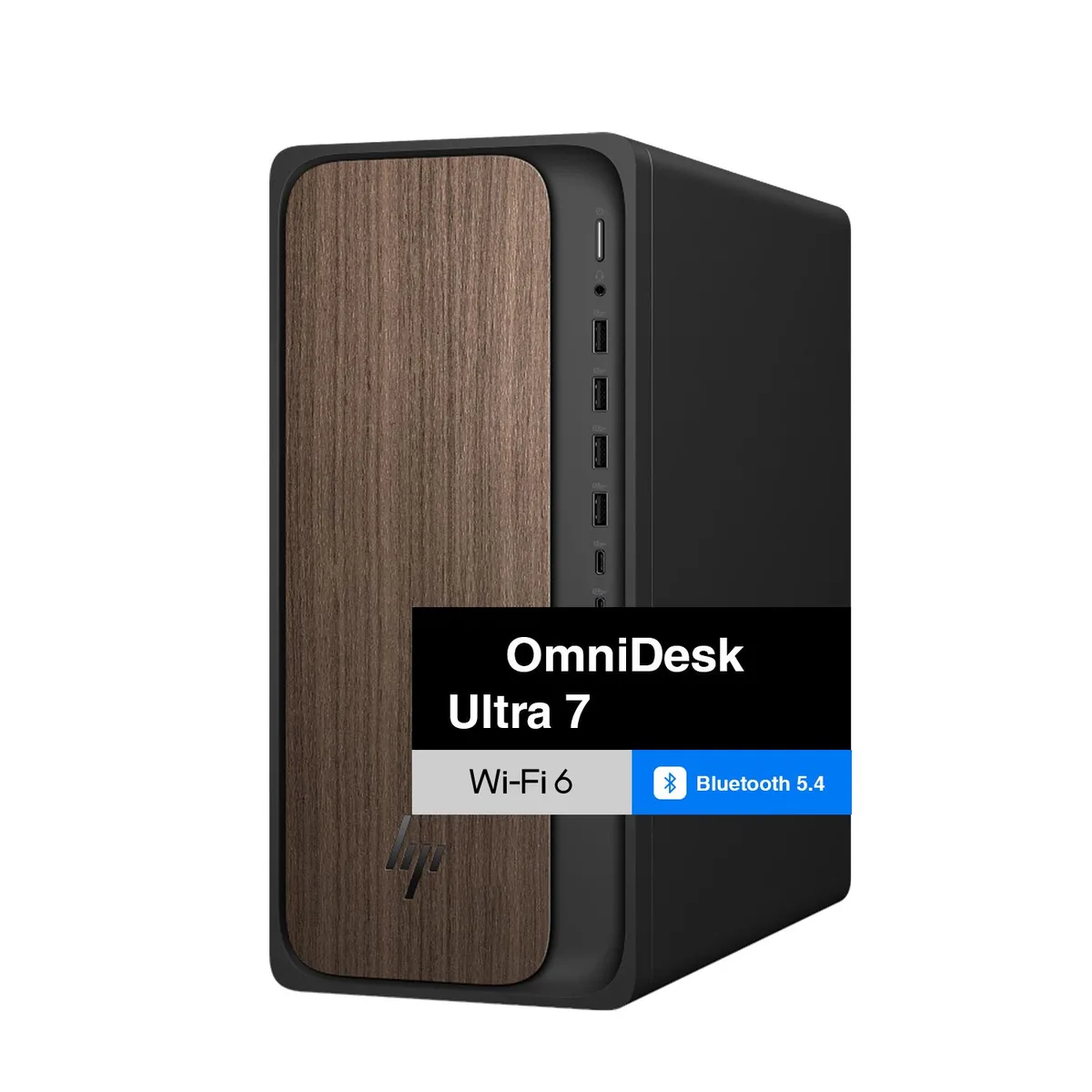 HP HP OmniDesk AI PC Desktop Ultra 7-265 32GB DDR5 1TB NVMe 280W Dark Wood — product photo