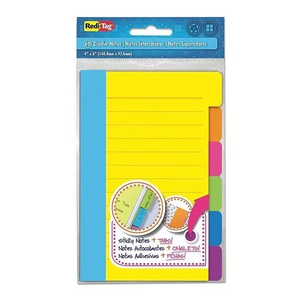 Bound notepad with six coloured tabbed sections 60 sheets per set three sets per box