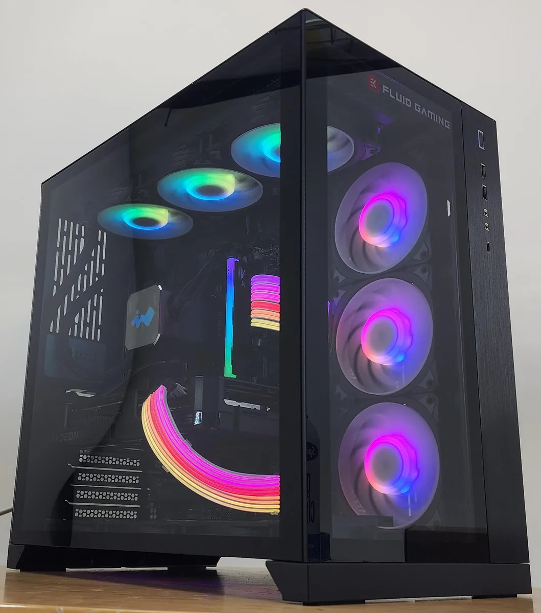 Custom Custom Ryzen 7 7700X 16GB DDR5 1TB NVME RX 7800 XT 360mm AIO gaming PC — product photo