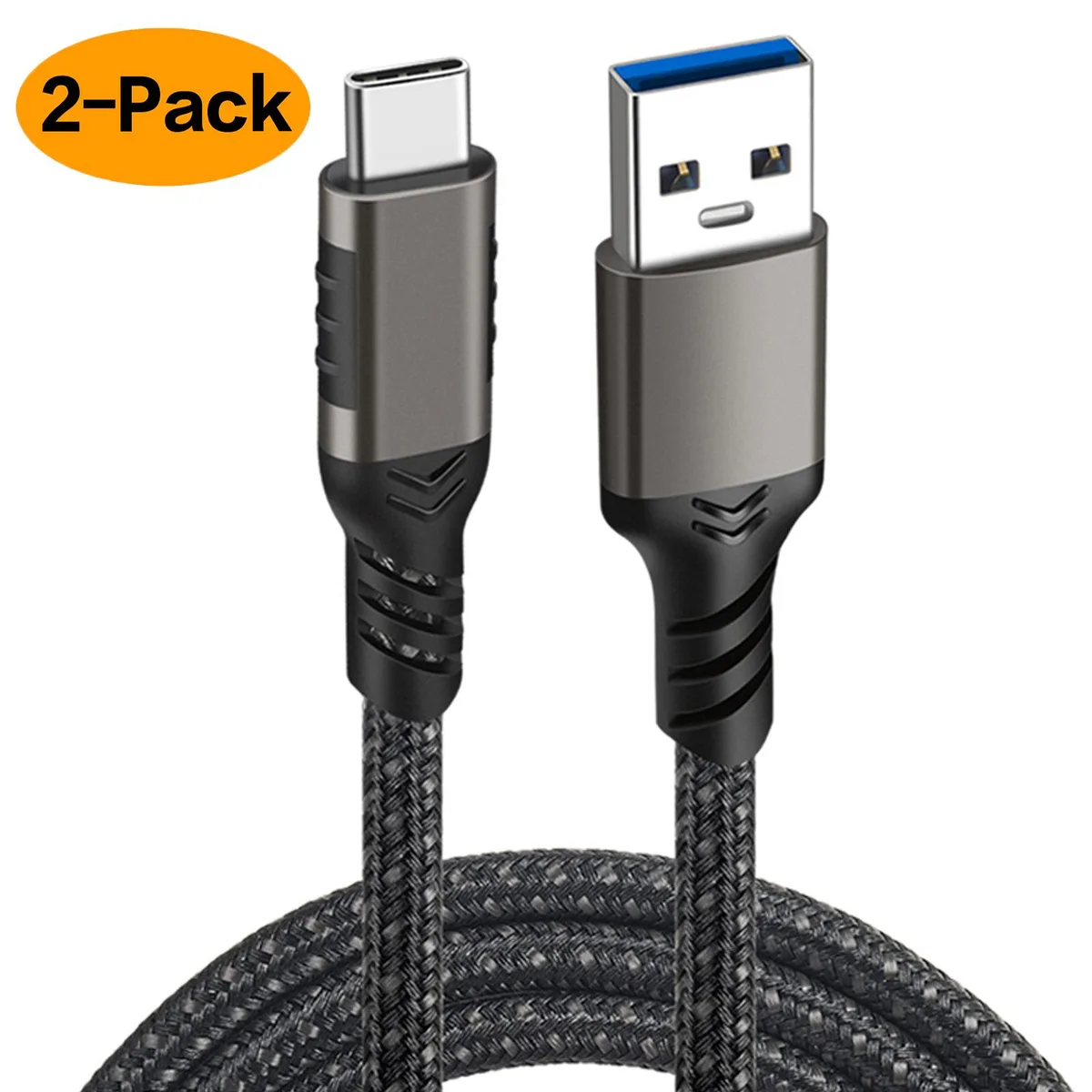 ESTONE ESTONE PQ057 USB A to USB C 3.2 cable 10Gbps 3A 1.6ft 2 pack — product photo