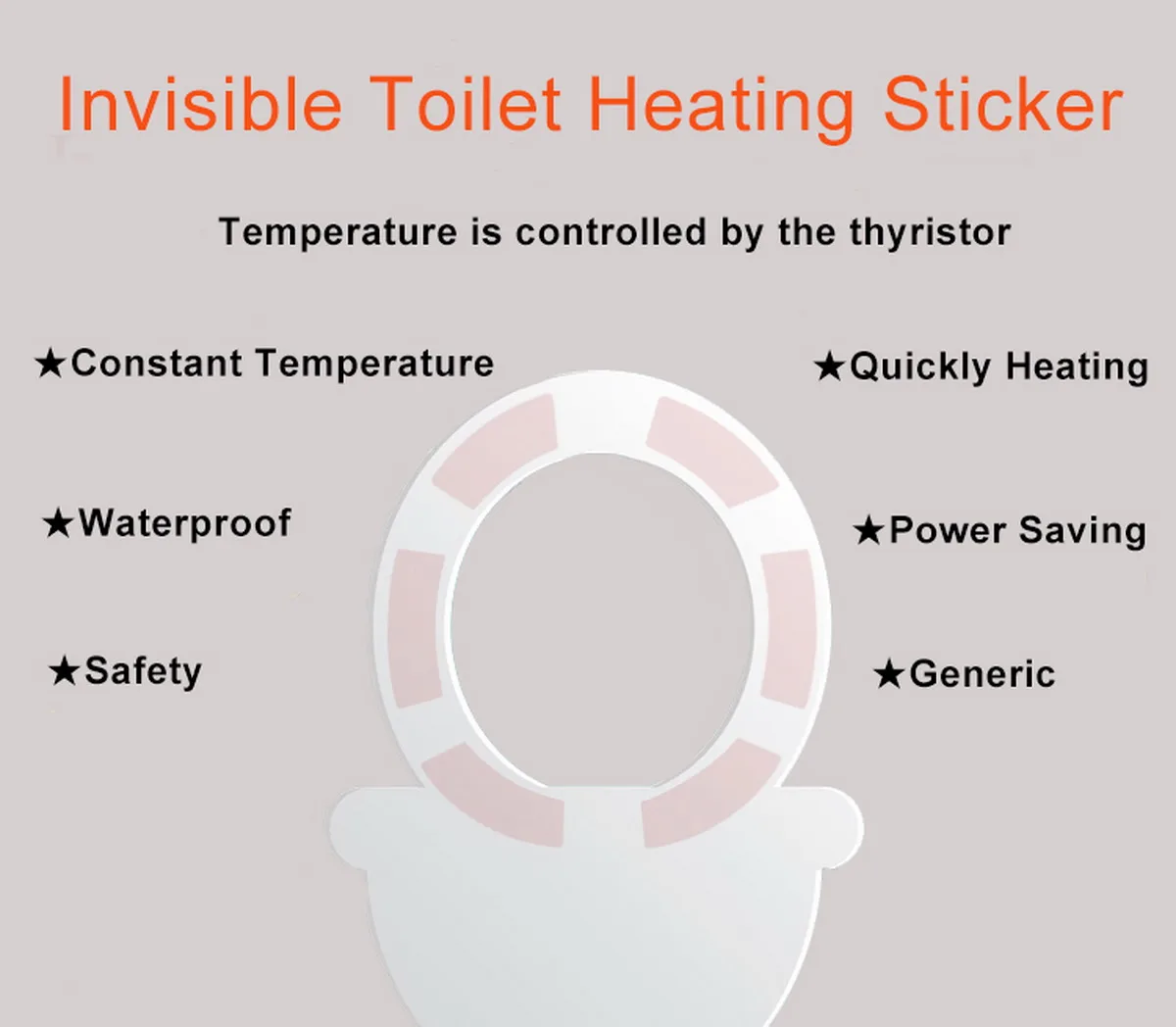 Solinba Inverter Solinba Inverter Invisible Electric Toilet Heating Sticker Round Seat 16V 32W — product photo