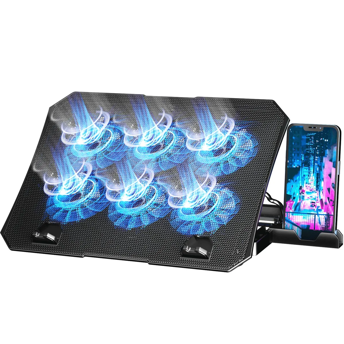 AICHESON AICHESON S039 laptop cooling pad 6 fans blue 12-15.6 inch — product photo