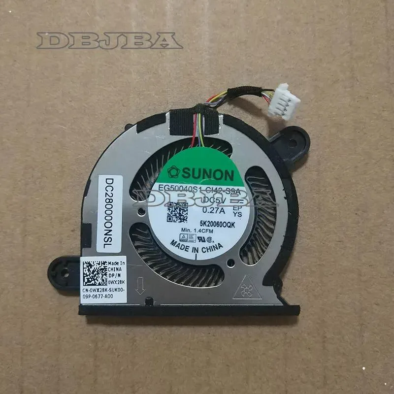 DBTLAP DBTLAP laptop cooling fan EG50040S1-CI42-S9A DC28000ONSL 0WX28K 5V 0.27A — product photo