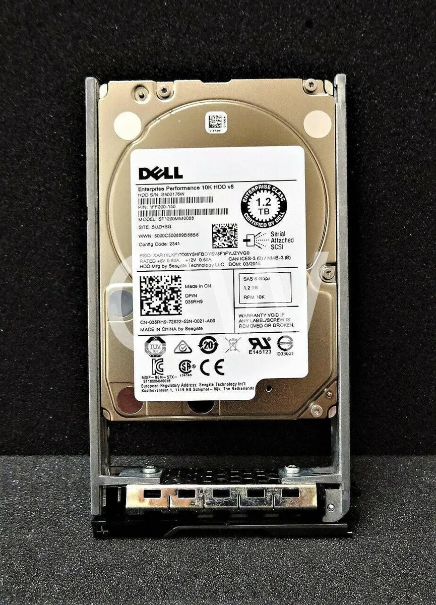DELL DELL 036RH9 ENTERPRISE 1.2TB 10K RPM 6Gbps 2.5" SAS SERVER internal hard drive — product photo