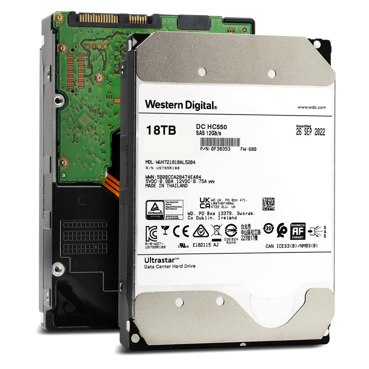 Western Digital Western Digital HC550 18TB SAS 12Gb/s 3.5in HDD accessory — product photo