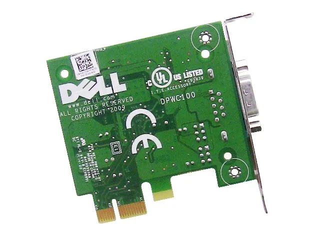 Half-height PCI-e serial card, silver bracket, black PCB