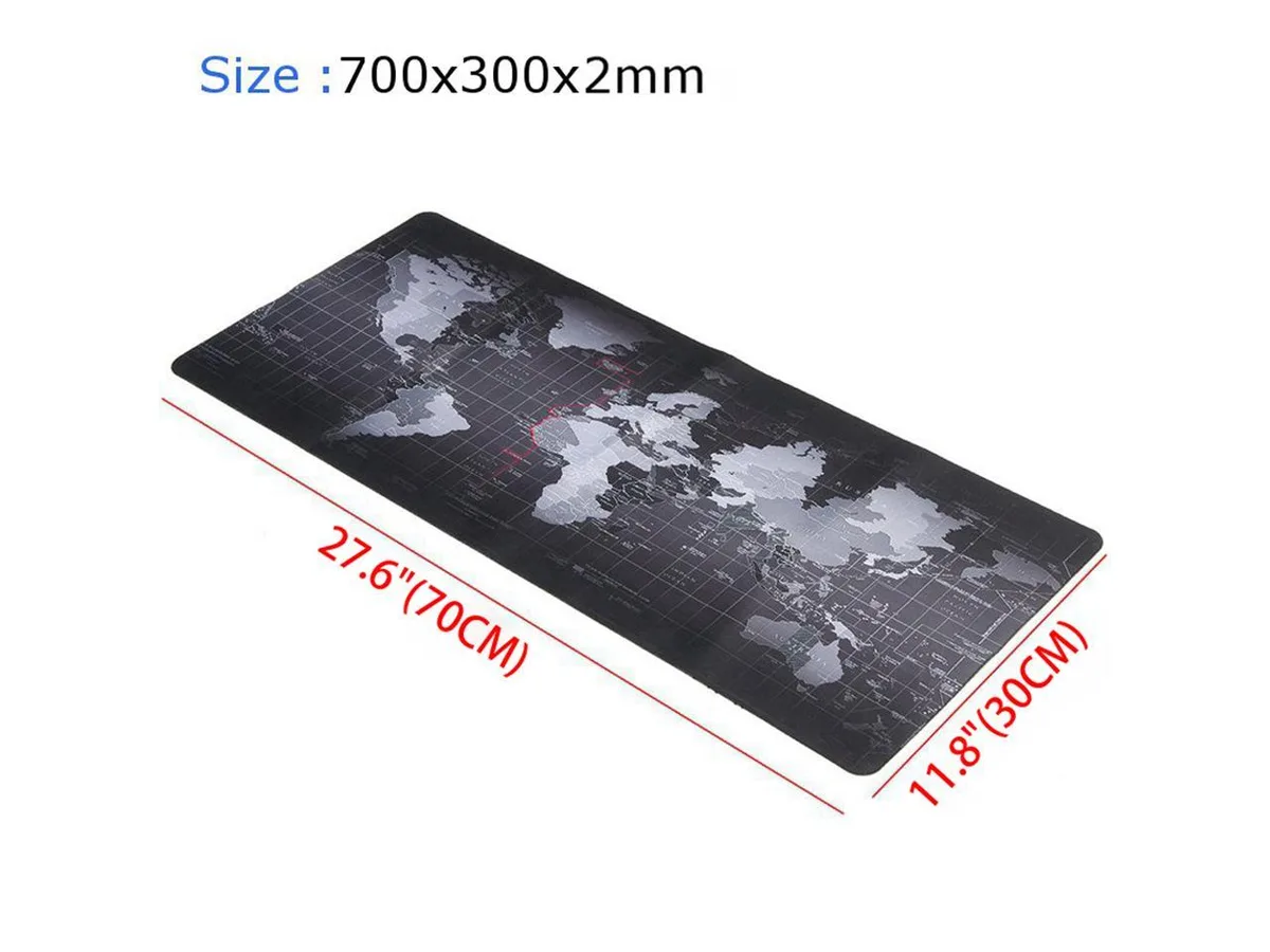 WRIARICH WRIARICH WorldMap Extended Portable Non-Slip Water-Resistant Rubber Base Keyboard Mouse Pad 700×300×2mm — product photo