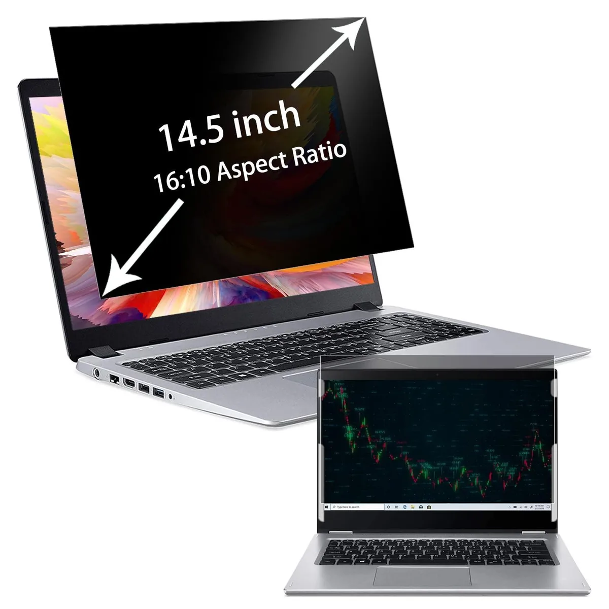 Rectangular matte privacy filter for 14.5 inch 16:10 screens