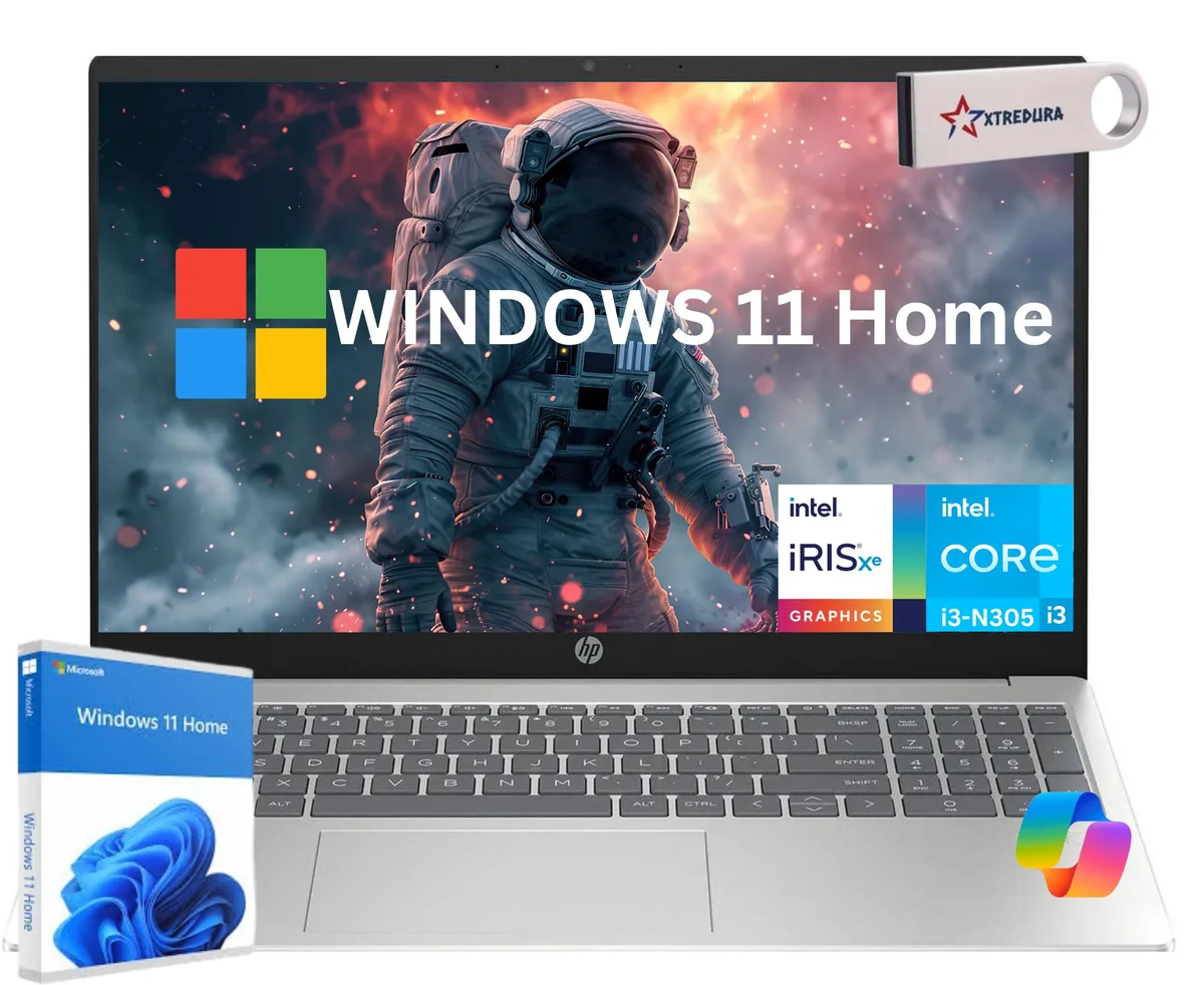HP HP 15-FD 15.6" FHD Core i3-N305 16GB 512GB NVMe Silver laptop — product photo