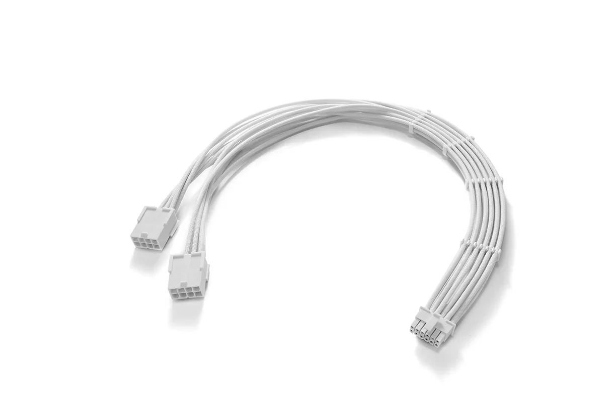FormulaMod FormulaMod RTX 4070 12VHPWR 16Pin Male to 2x8Pin Female 17.7in White Power Extension Cord — product photo