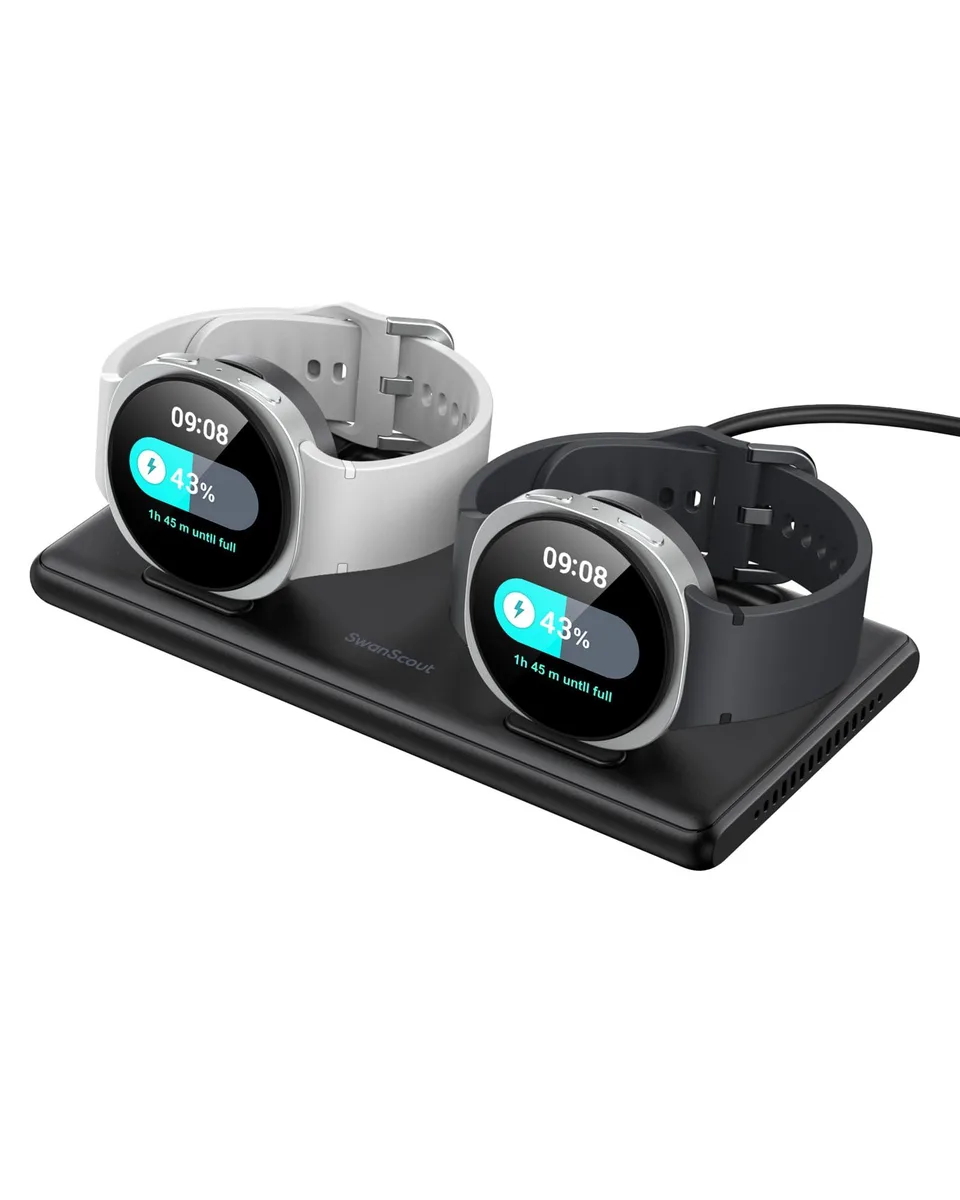 SwanScout 507DS foldable dual wireless charger for two Samsung Galaxy Watches