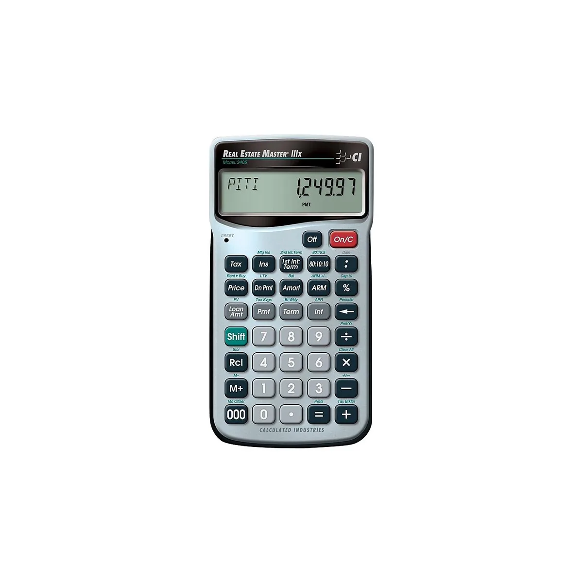CALCULATED INDUSTRIES Calculated Industries 3405 Real Estate Calculator Silver/Black — product photo