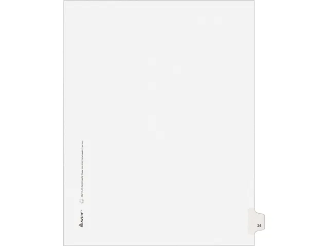 Avery Avery 1024 Legal Side Tab Divider 24 Letter White 25 Pack — product photo